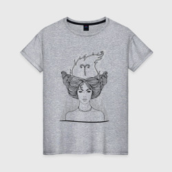 Женская футболка хлопок Девушка овен