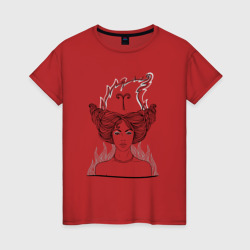 Девушка овен – Женская футболка хлопок с принтом купить со скидкой в -20%