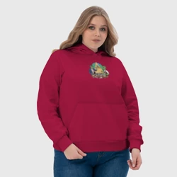 Женская толстовка хлопок Рептилоид играет в шахматы против Зеленого человечка