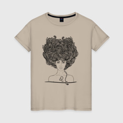 Девушка лев – Женская футболка хлопок с принтом купить со скидкой в -20%