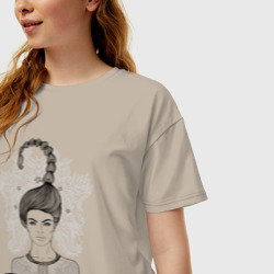 Женская футболка хлопок Oversize Девушка Скорпион - фото 2