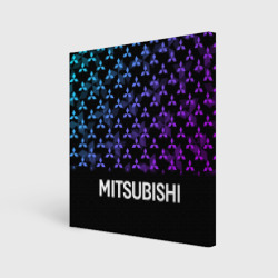 Холст квадратный Mitsubishi neon logo pattern