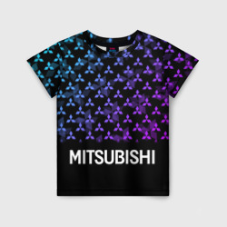 Детская футболка 3D Mitsubishi neon logo pattern