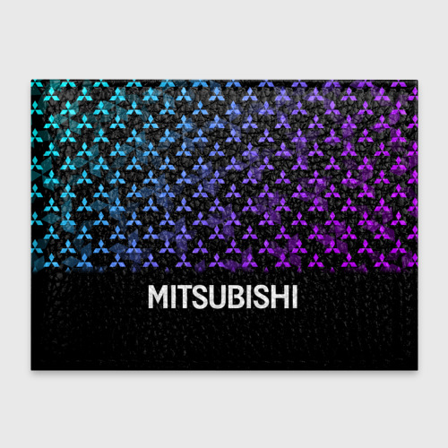 Обложка для студенческого билета Mitsubishi neon logo pattern, цвет оранжевый