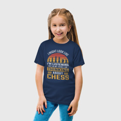 Детская футболка хлопок Я могу выглядеть так, будто слушаю, но в голове я думаю о шахматах - фото 2