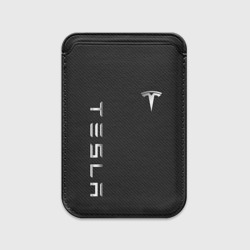 Картхолдер Magsafe магнитный Tesla - Тесла карбон и металл