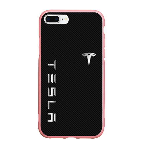 Чехол для iPhone 7Plus/8 Plus матовый Tesla - Тесла карбон и металл, цвет баблгам