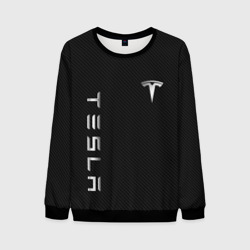 Мужской свитшот 3D Tesla - Тесла карбон и металл