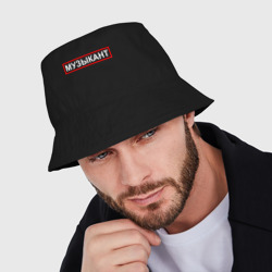 Мужская панама хлопок Музыкант в красном квадрате - фото 2