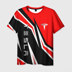 Мужская футболка 3D Тесла - красный спортивный