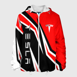 Мужская куртка 3D Тесла - красный спортивный