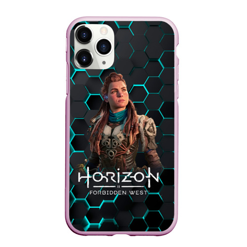 Чехол для iPhone 11 Pro Max матовый Horizon 3d соты, цвет розовый