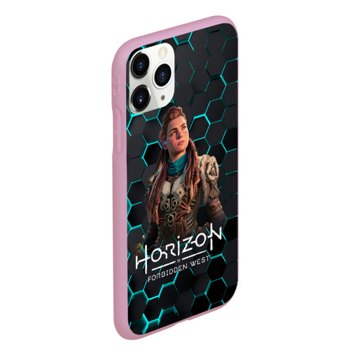 Чехол для iPhone 11 Pro Max матовый Horizon 3d соты, цвет розовый - фото 3