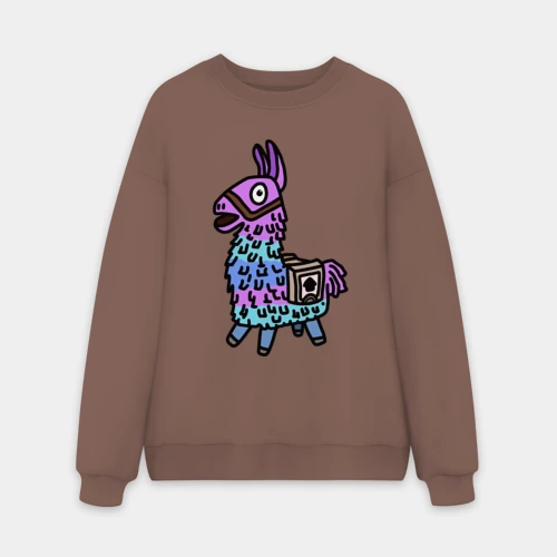 Мужской свитшот oversize без начеса хлопок "Фортнайт Лама Fortnite Lama"
