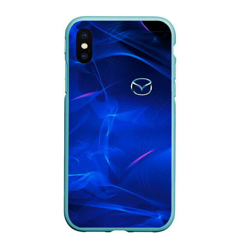 Чехол для iPhone XS Max матовый Мазда Mazda, цвет мятный