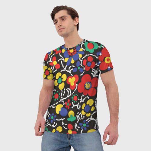 Мужская футболка 3D Узор "Цветочный сон", цвет 3D печать - фото 3