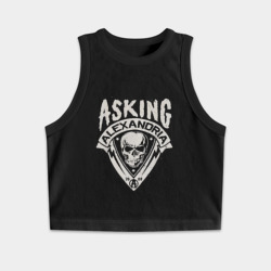 Женская укороченная майка-топ хлопок Asking Alexandria рок группа