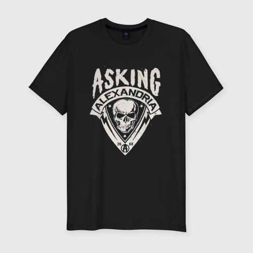 Мужская футболка хлопок Slim Asking Alexandria рок группа, цвет черный