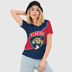 Женская футболка 3D Slim Florida Panthers , Флорида Пантерз - фото 2