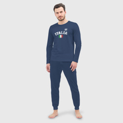 Мужская пижама с лонгсливом хлопок Футбол Италия - фото 2
