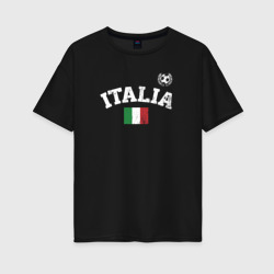Женская футболка хлопок Oversize Футбол Италия