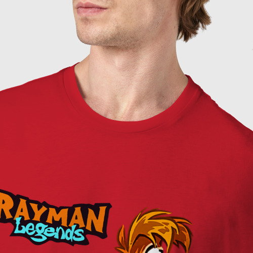 Мужская футболка хлопок Rayman вид сбоку , цвет красный - фото 6