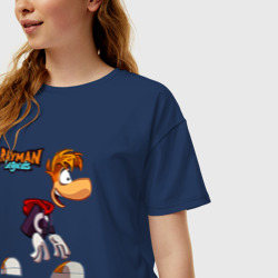 Женская футболка хлопок Oversize Rayman вид сбоку  - фото 2