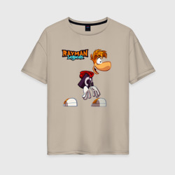 Женская футболка хлопок Oversize Rayman вид сбоку 