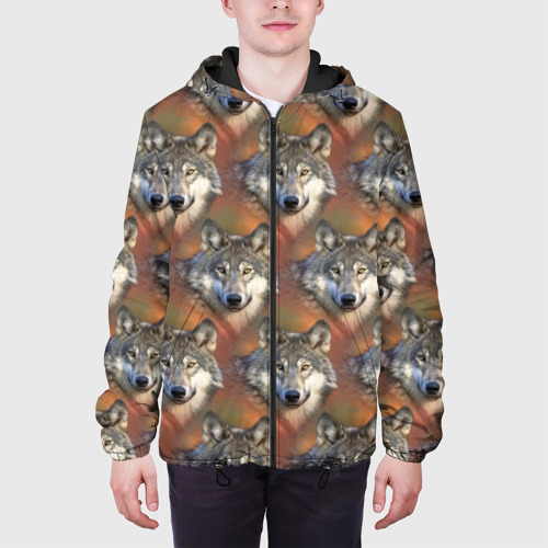 Мужская куртка 3D с принтом Волки Wolfs паттерн, вид сбоку #3