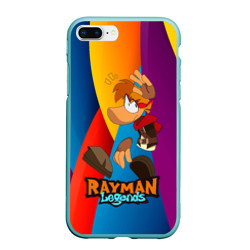 Чехол для iPhone 7Plus/8 Plus матовый Rayman  радужный фон