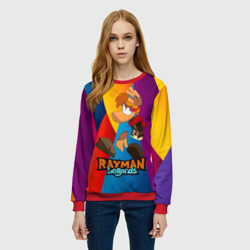 Женский свитшот 3D Rayman  радужный фон - фото 2