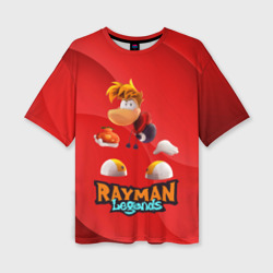 Женская футболка oversize 3D Rayman Red Legends