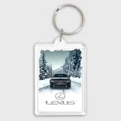 Брелок прямоугольный 35*50 Lexus - зимняя дорога