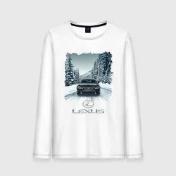 Мужской лонгслив хлопок Lexus - зимняя дорога