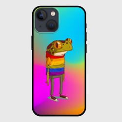 Чехол для iPhone 13 mini Радужная лягушка Rainbow Frog