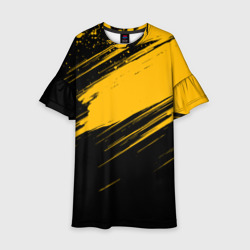 Детское платье 3D Black and yellow grunge