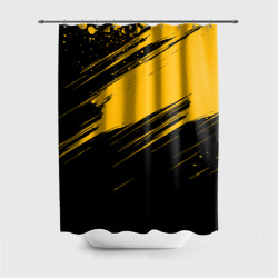 Штора 3D для ванной Black and yellow grunge