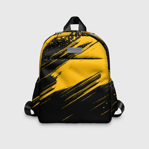 Детский рюкзак 3D Black and yellow grunge