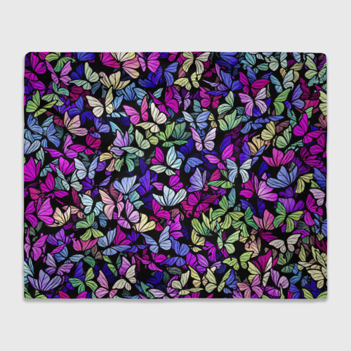 Плед 3D Витражные бабочки, цвет 3D (велсофт)