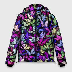 Мужская зимняя куртка 3D Витражные бабочки