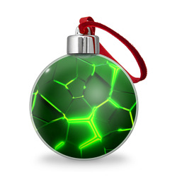 Ёлочный шар Плиты неоновые: green hexagon - разлом объемный