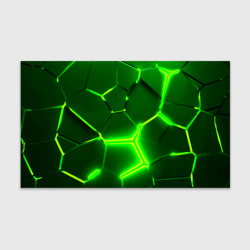 Бумага для упаковки 3D Плиты неоновые: green hexagon - разлом объемный