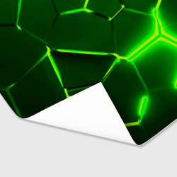 Бумага для упаковки 3D Плиты неоновые: green hexagon - разлом объемный - фото 2