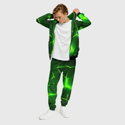 Мужской костюм 3D Плиты неоновые: green hexagon - разлом объемный - фото 2