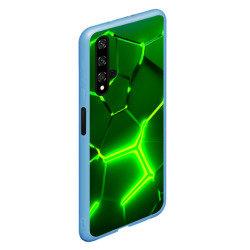 Чехол для Honor 20 Плиты неоновые: green hexagon - разлом объемный - фото 2