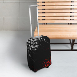 Чехол для чемодана 3D Красно белые иероглифы Япония брызги - фото 2