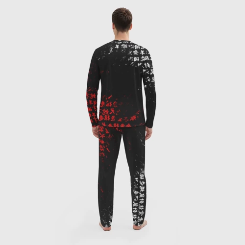 Мужской костюм для дома 3D Красно белые иероглифы Япония брызги - фото 4
