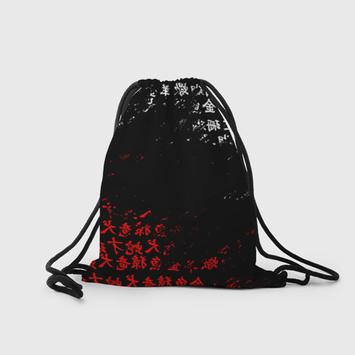 Рюкзак-мешок 3D Красно белые иероглифы Япония брызги - фото 2