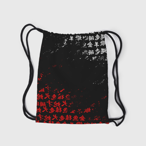 Рюкзак-мешок 3D Красно белые иероглифы Япония брызги - фото 7