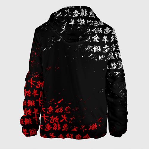 Мужская куртка 3D Красно белые иероглифы Япония брызги, цвет 3D печать - фото 2